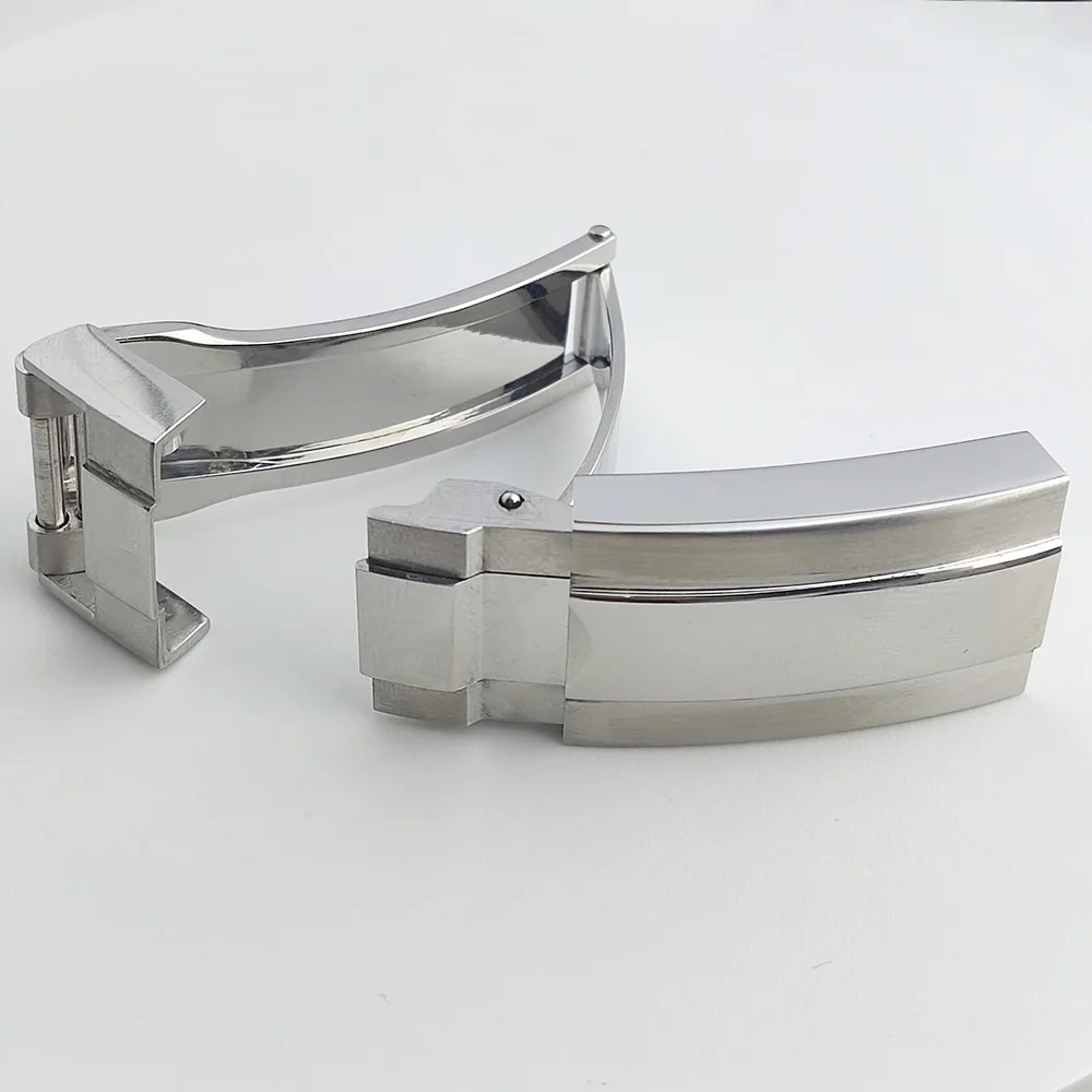 حزام ساعة منحني من السيليكون مقاوم للماء ، إبزيم معدني ، إبزيم قابل للطي ، حزام مطاطي ، 20