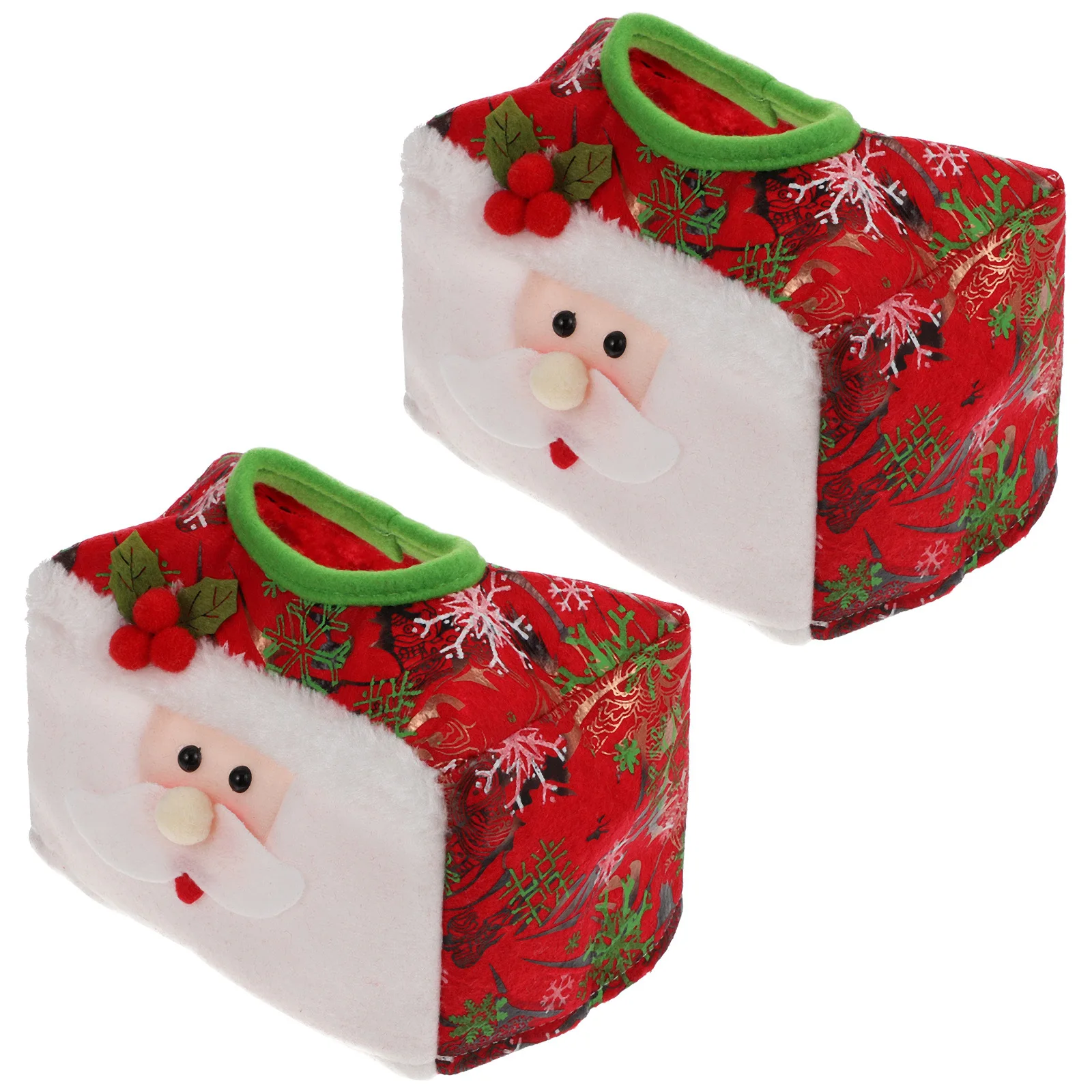 

2pcs Christmas Box Cover Decorative Tissue Bag For Home Shop Mall Desktop Tissue Organizer Storage Multi-Functional Holder