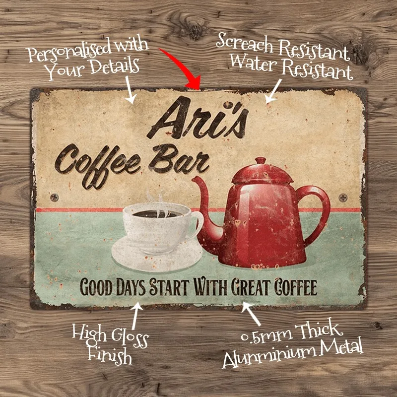 CIFbuy Custom Text Metal Coffe - огляд і ціна Home Office Kitchen