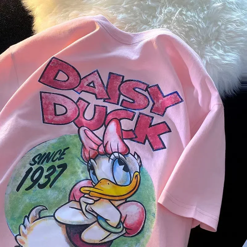 Disney T Shirt Donald Duck Anime Blouses Graphic Short Sleeve T Shirts Kawaii Tee Top Harajuku Donald Duck Y2k Women Clothing