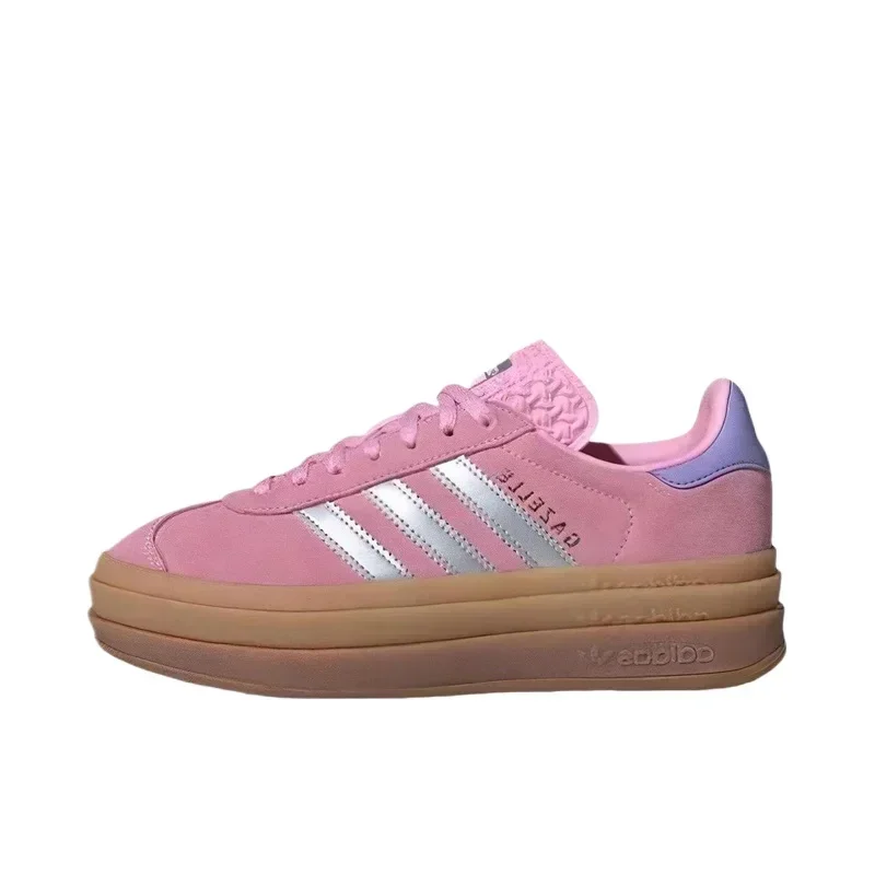 

Adidas Originals Gazelle Blod Классические розовые, серебристые женские кроссовки на толстой подошве, увеличивающие рост, немецкая тренировочная обувь JH5539
