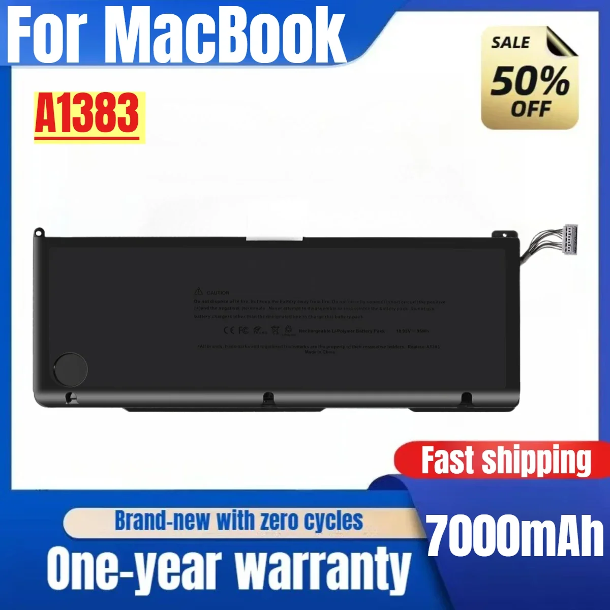 Laptop Battery A1383  For MacBook Pro 17-inch A1297 (2011) High Capacity Battery High Quality Replacement Battery