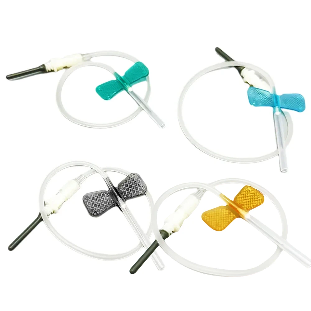50PCS Pet Animals 21G 22G 23G 25G Pet-Specific Disposable Butterfly Infusion Needle with Luer Lock Port for Cats & Dogs