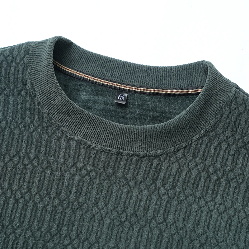 Man Luxury Long Sleeves Knitwear Double-Sided Fleece Round Neck Letter Print Autumn New Soft WarmHot Comfortable Minimalist Tops