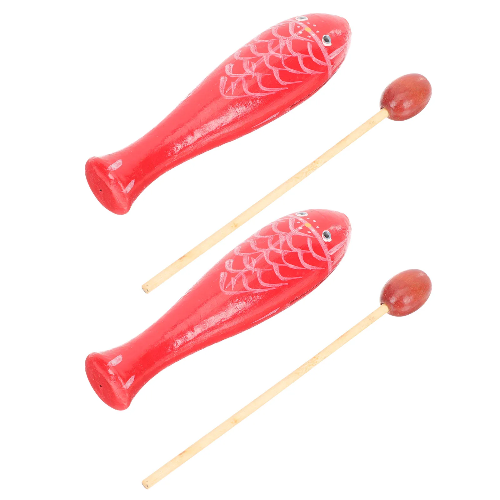 

Wooden Fish Toy 2 Pairs Durable Natural Material Baby Musical Instruments Educational Percussion Playthings Kids Toy