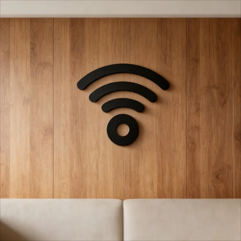Acrylic 3D WiFi Sign Decal Laser-Cut Self-Adhesive Wall Decor Office Home Business Router Cover Hanging Plaque Ornament Modern