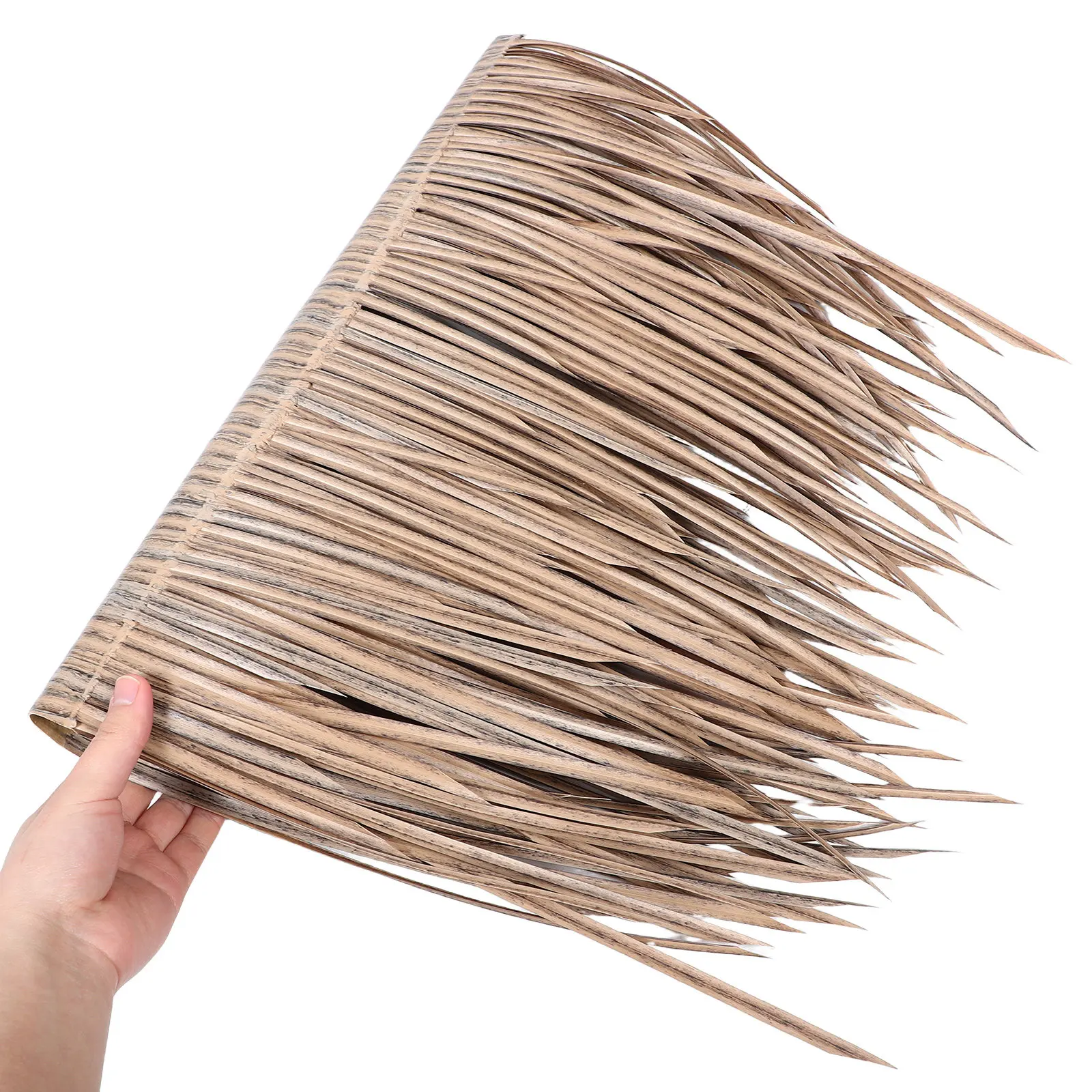 

Artificial Thatch Roof Panels Realistic Garden Straw Patio Roofing Plastic Weather Resistant Simulated Thatched Roof