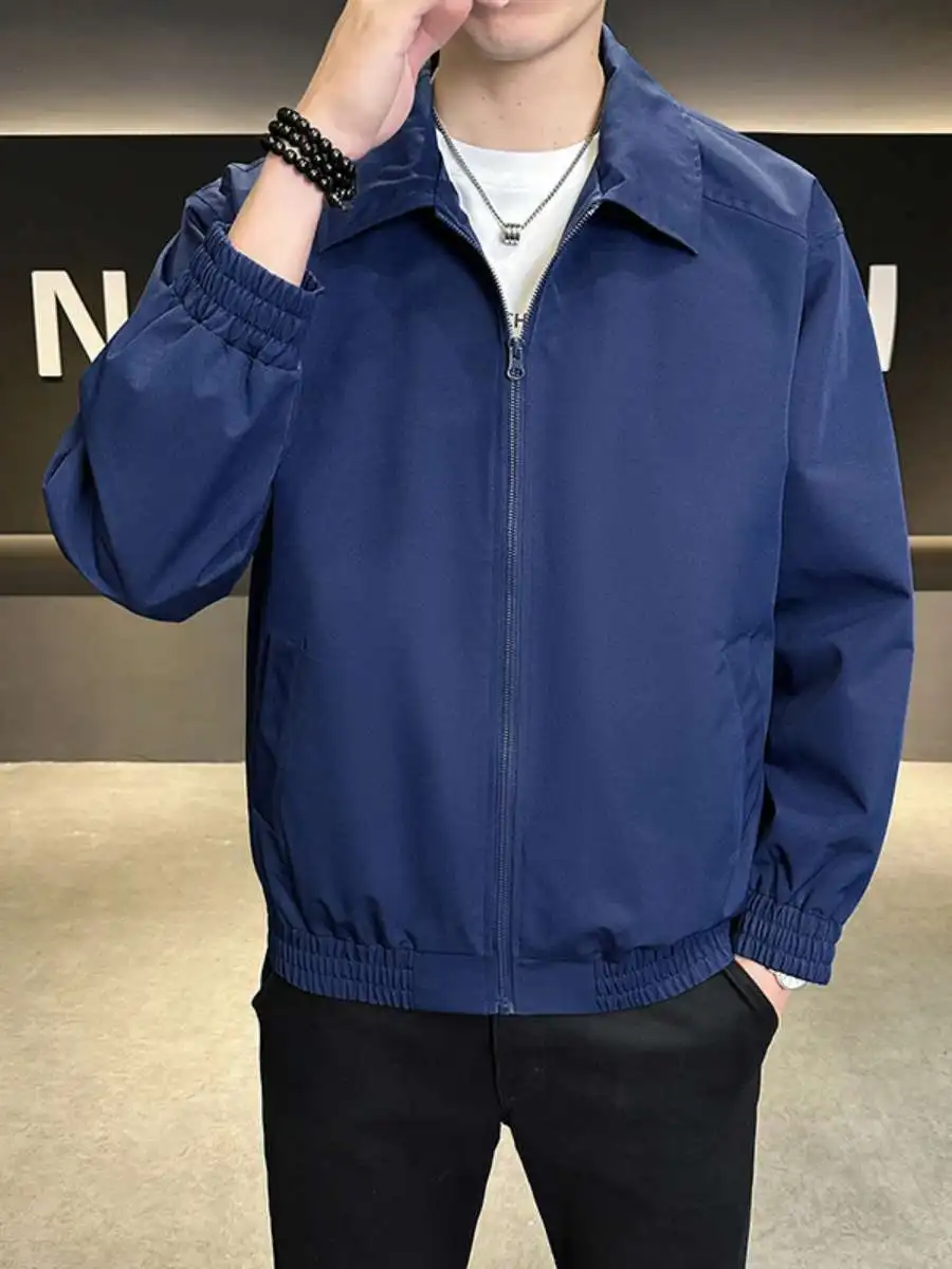 

Модная мужская куртка свободного кроя с капюшоном для весны и осени, повседневная, из полиэстеровой смеси, утепленная, для мужчин среднего и старшего возраста