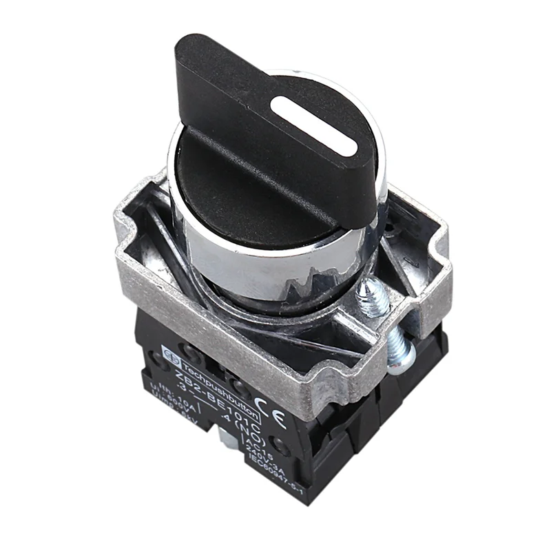 

A64K 8 шт. 22 мм с фиксацией 2 NO 3-позиционный поворотный переключатель ZB2-BE101C черный