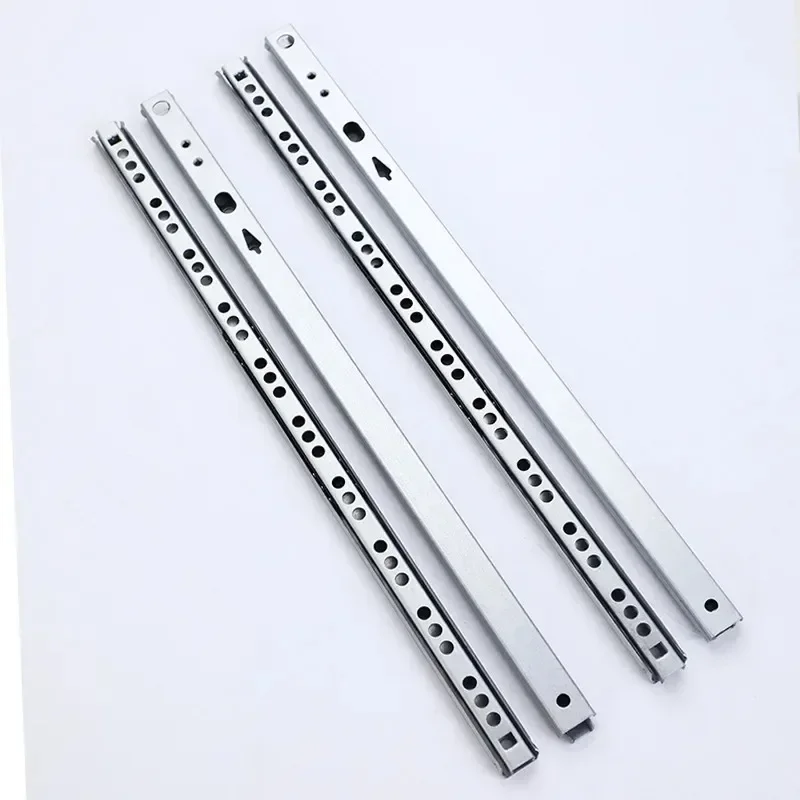 1 par de guías para cajones, rieles deslizantes extensión completa extraíbles de 2 vías, guía herrajes para muebles para