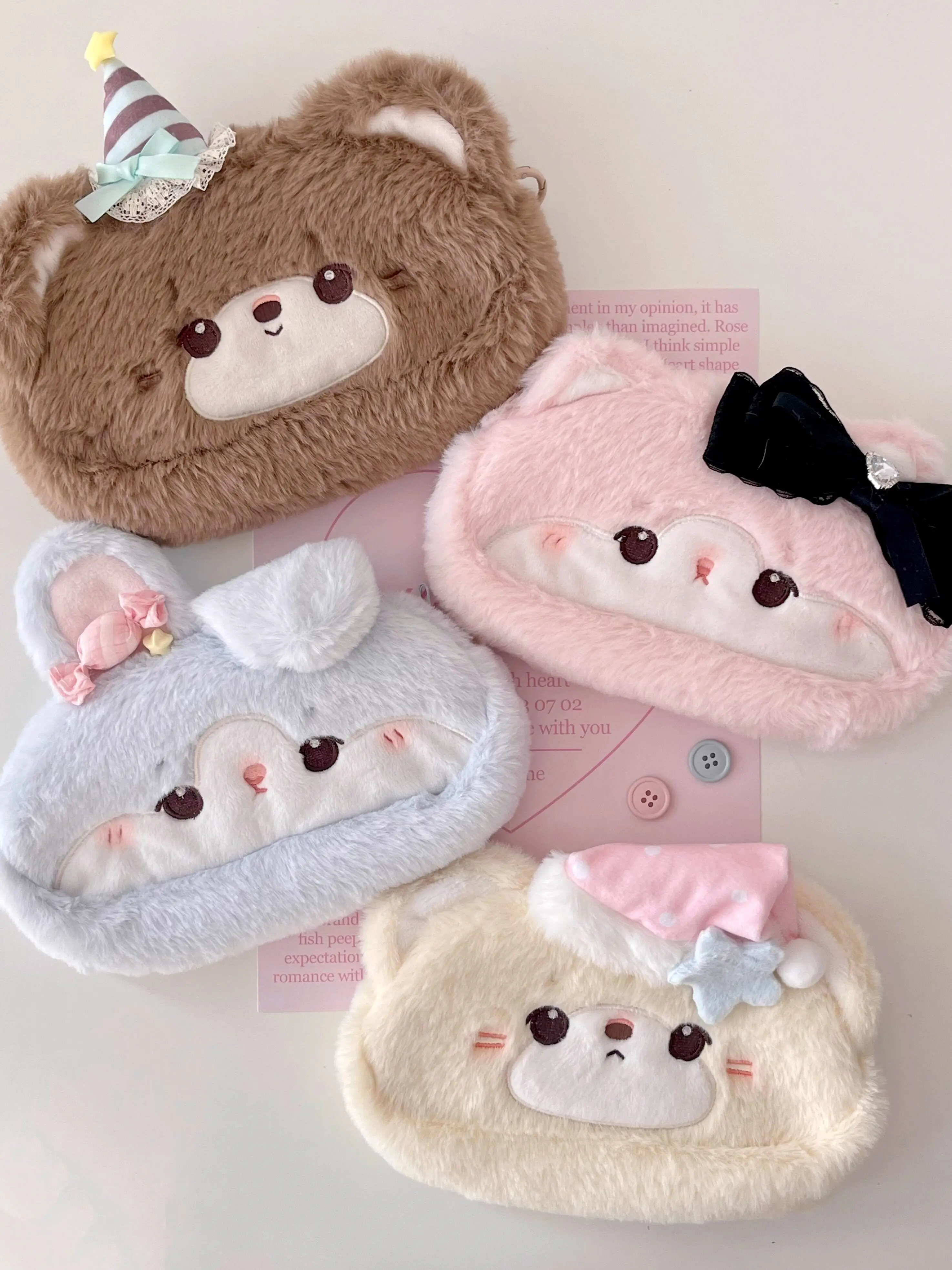 original-cute-sweet-dream-series-plush-pencil-bag-cute-cartoon-animal-pencil-bag-large-capacity-storage-cosmetic-bag-for-girl