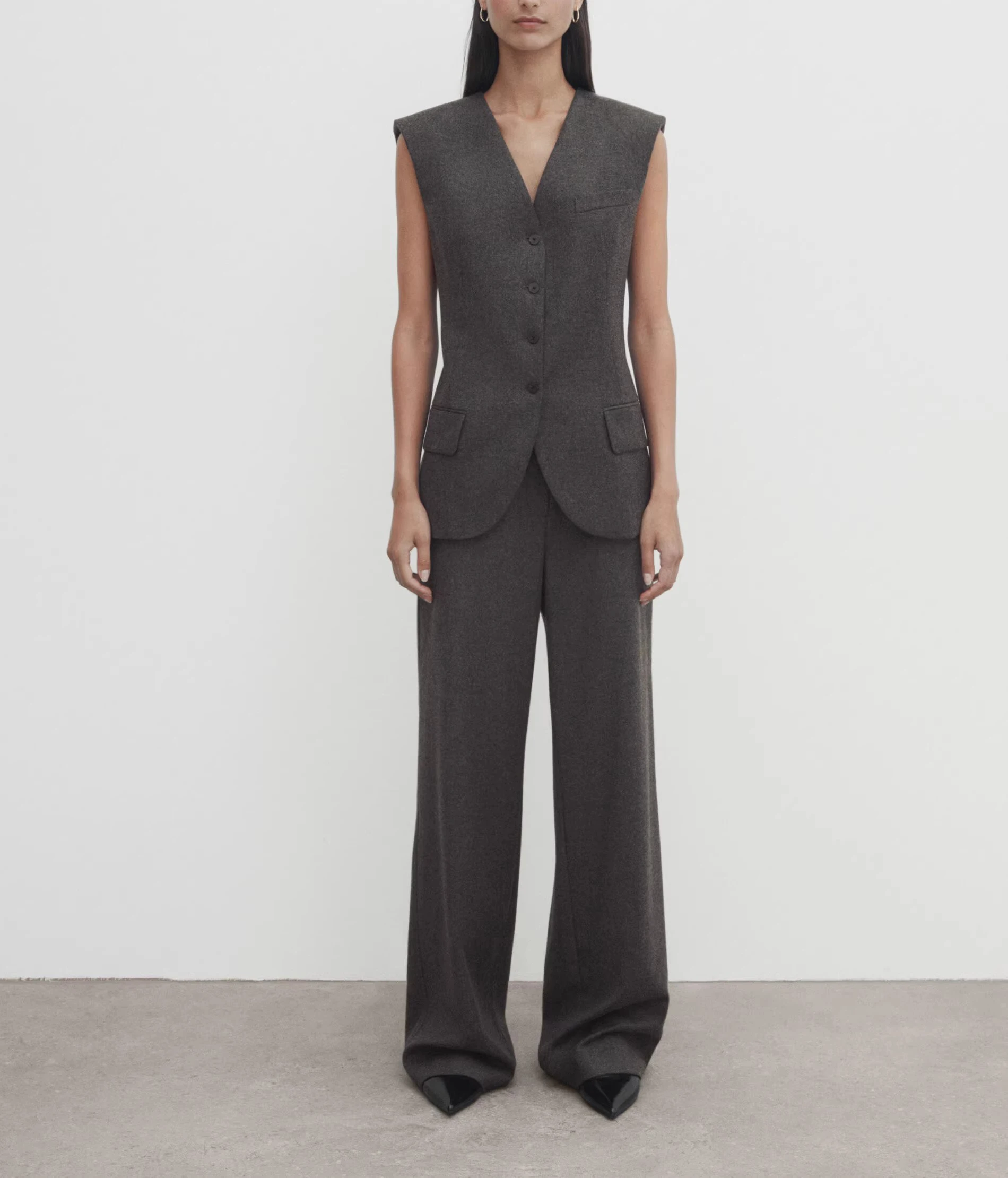 Fashionable Shoulder Pad Suit Vest Mixed Straight Leg Pants Women's Clothing MD Brand Autumn Collection 2023