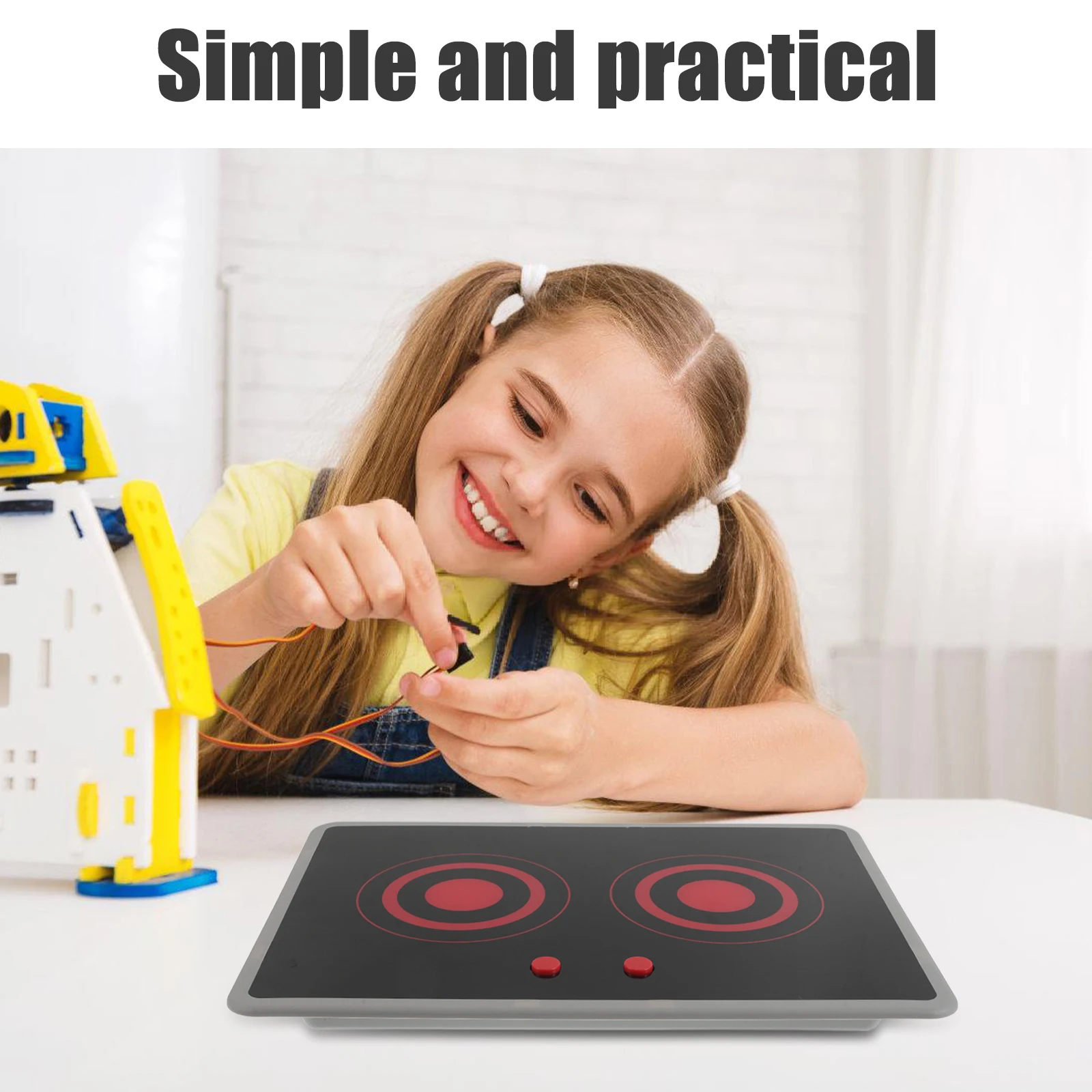 クリエイティブキッズ IH ストーブ 11X7 インチ インタラクティブ サウンド ライト ごっこ遊び 安全学習 電磁クックトップ キッチン家電