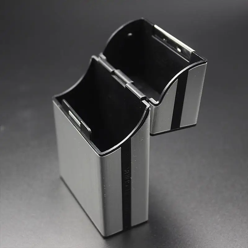 Portable Aluminum Alloy Cigarette Case Brushed Texture 20 Cigarette Capacity Perfect For Daily Use Travel And Business Men