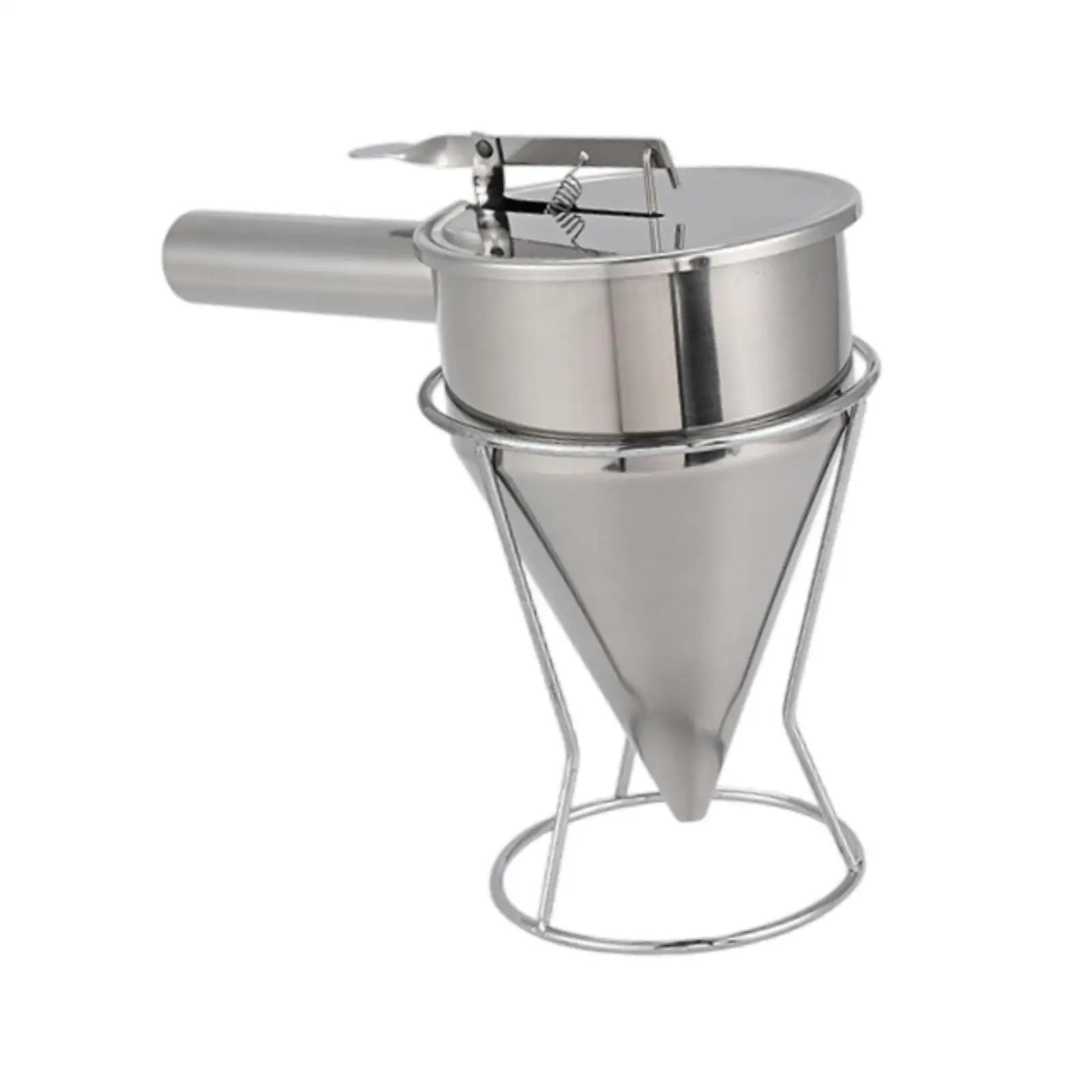 Baking Funnel with Ergonomic Handle Stainless Steel Pancake Batter Dispenser for Kitchen and Candle Wax Making