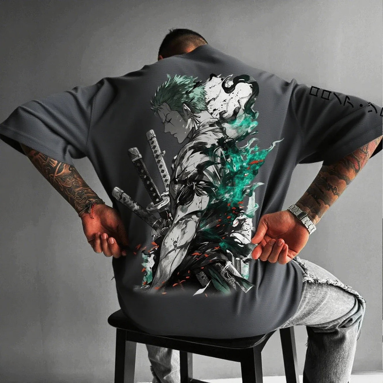 Uma peça zoro anime camiseta de manga curta masculina novo verão algodão streetwear casual topo gráfico camiseta oversized y2k roupas unisex