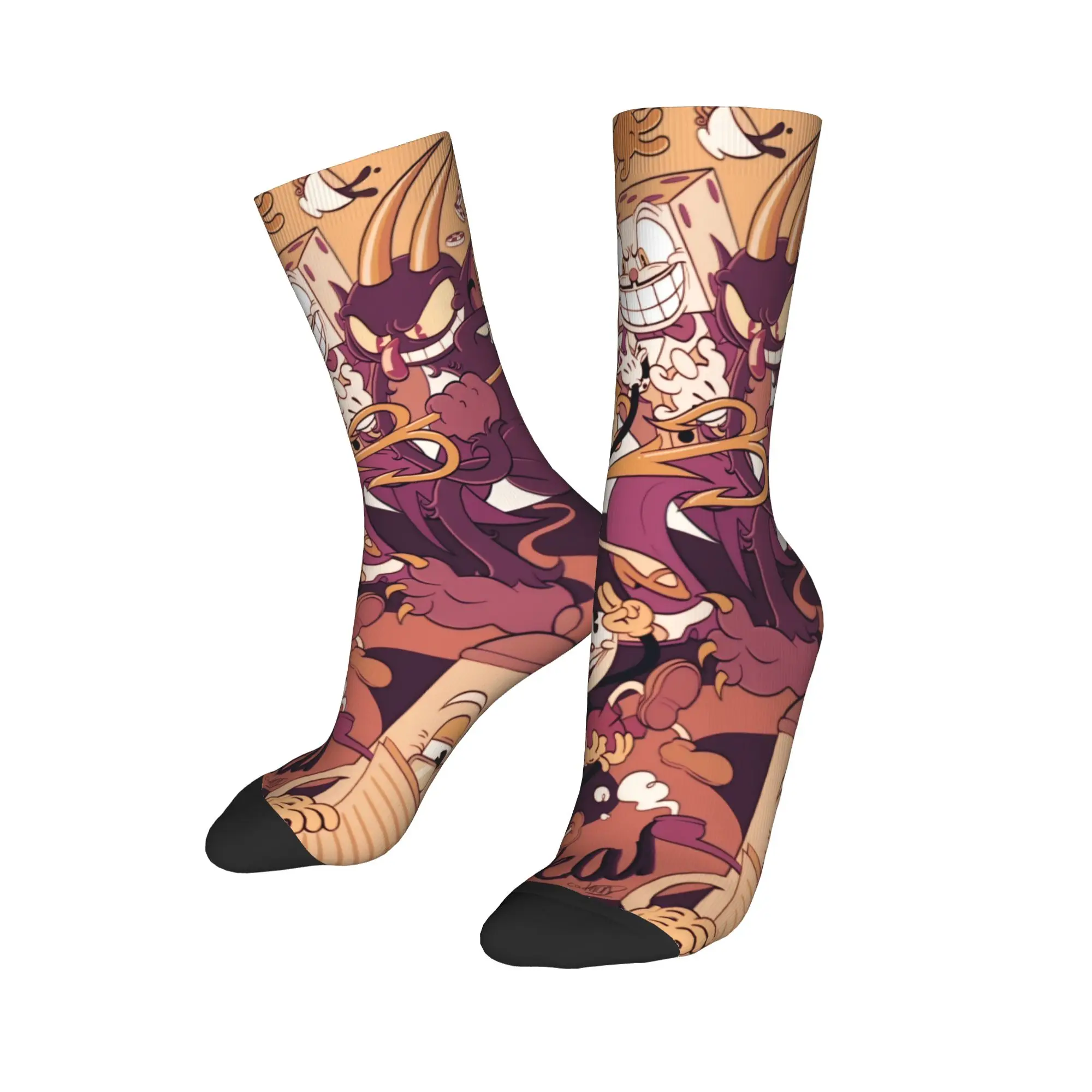 Unisex Game C-Cuphead Socks Soft Fashion  Socks Harajuku Stuff Middle Tube Stockings Best Gift Idea
