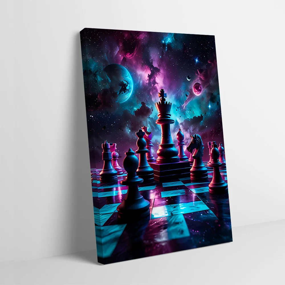 Cosmic Chess Game Printing Poster Custom Pictures Wall Art Canvas Painting Gift for Modern Living Room Paintings Bathroom Decor