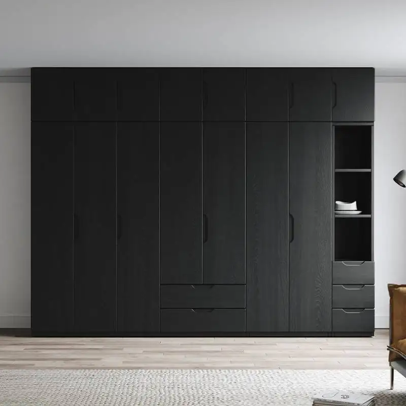 

Black Orgnizer Tall Wardrobes Wood Modular Quiet Clothing Dressing Clothes Wardrobes Bedroom Wooden Guarda Roupa Furniture Home