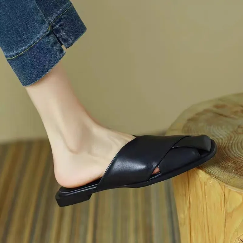 Summer Casual Flats Slippers Women Mules Shoes 2023 New Designer Slingbacks Sandals Shoes Flip Flops Walking Slides Zapatillas