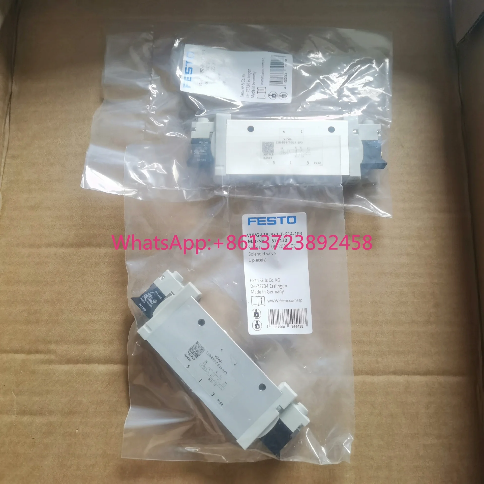 FESTO two position five way solenoid valve VUVG-L18-B52-T-G14-1P3 high quality
