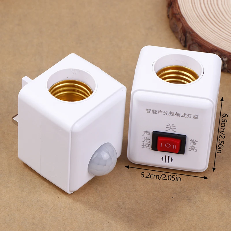 Wall Plug-in Infrared Human Body Sensor Lamp Holder E27 Screw Port LED Light Socket Holder Adapter Converter For Bulb Lamp