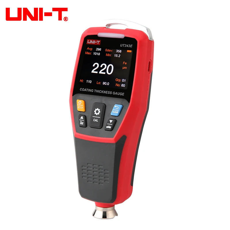 UNI-T Laagdiktemeter Ut343e Kleurenscherm Met Bluetooth Datatransmissie Voertuigverfmeter Fe/Nfe Verffilmtester