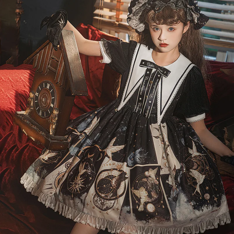 

Women Kawaii Lolita Maid Dresslolita Japanese Op Costume Loose New Flower Princess Original Dress Hot Christmas