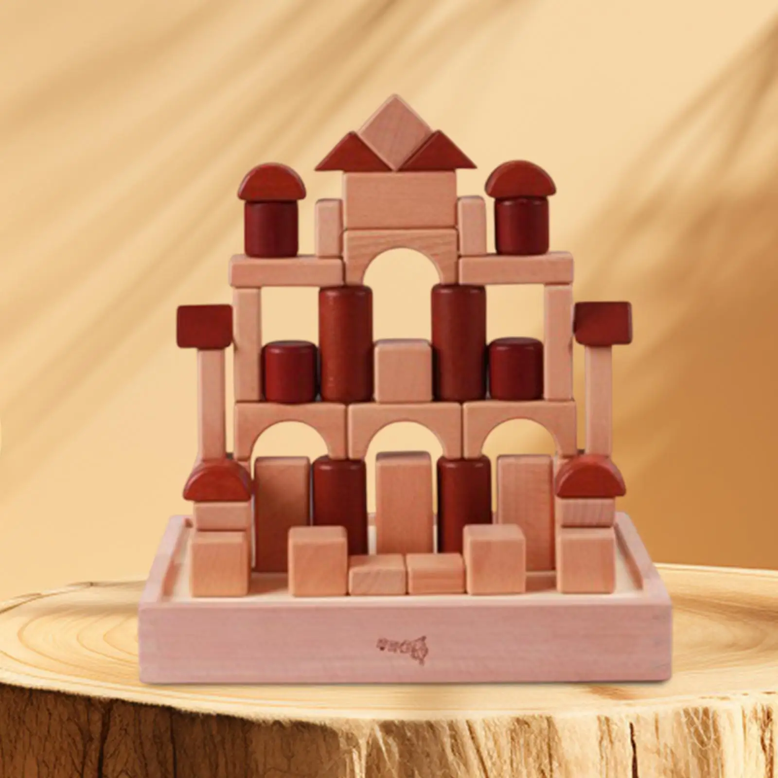 Wooden Building Blocks Construction Toy Montessori for Children Ages 3 4 5 Year Old Kindergarten Girls and Boys Christmas Gift view 6