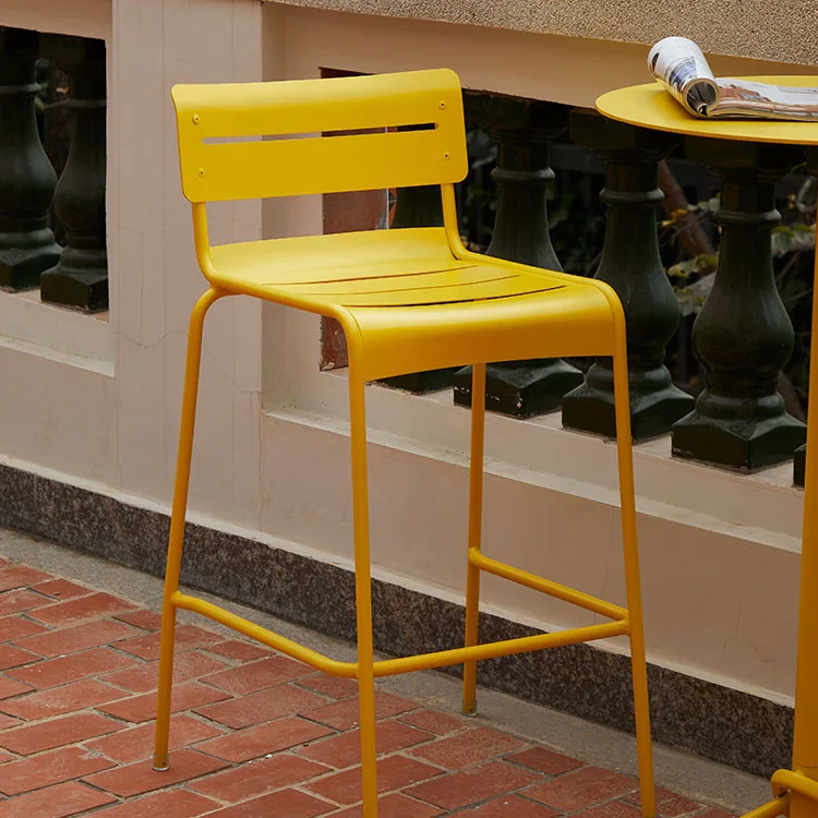 

Outdoor aluminum alloy waterproof bar chair milk tea shop studio Internet celebrity macaron high stool