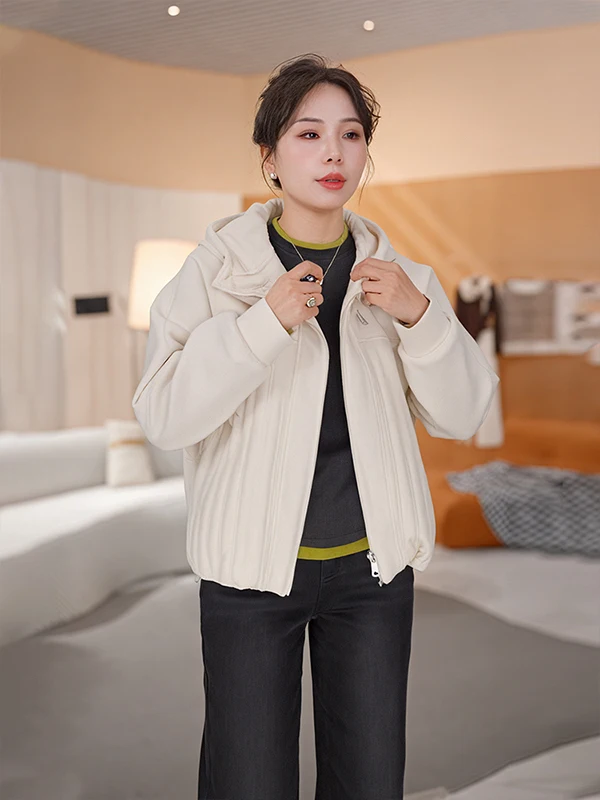 

Свободное вертикально полосатое хлопковое пальто с капюшоном для женщин, модное осенне-зимнее пальто в стиле пэчворк, свободного кроя, из полиэфирного волокна