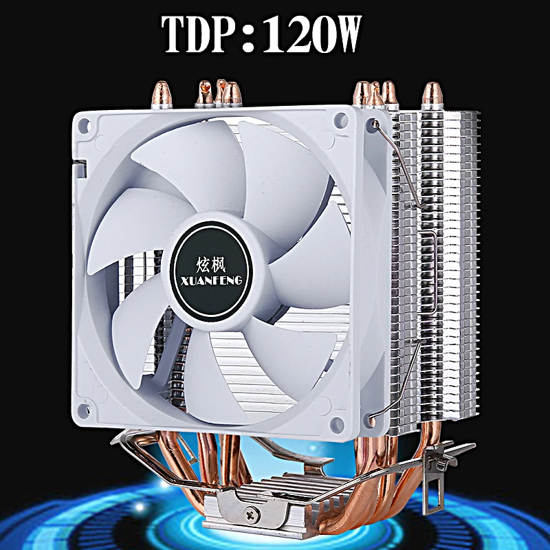 PC procesor chłodzony powietrzem 4 rura cieplna wentylator chłodzący CPU odpowiednia do instalacji LGA775 115x1200 1700 1356 1366 i3 i5 i7 AMD AM4 AM3