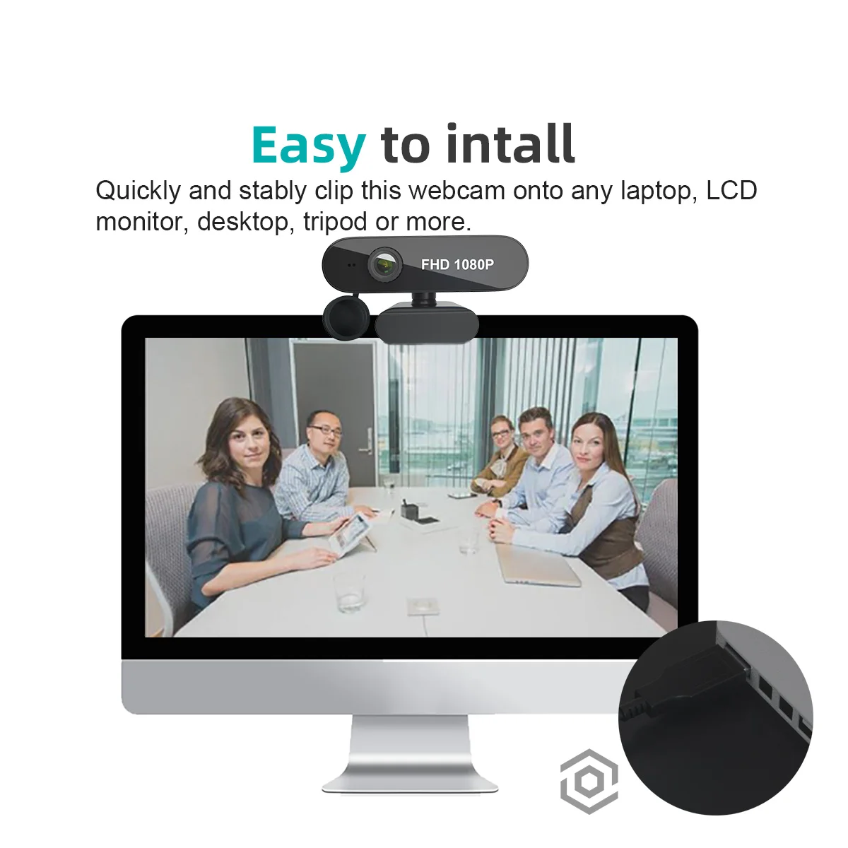 Real 1080P Noise Reduction Auto Focal USB Webcam Video Beauty Camera  for Live Broadcast Video Calling Conference Work