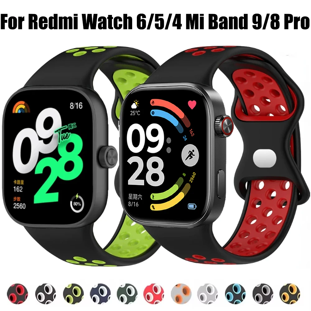 Silikonarmband für Xiaomi Mi Band 8-9 Pro Smartwatch Sportarmband Ersatz-Armband für Redmi Watch 6 5 4