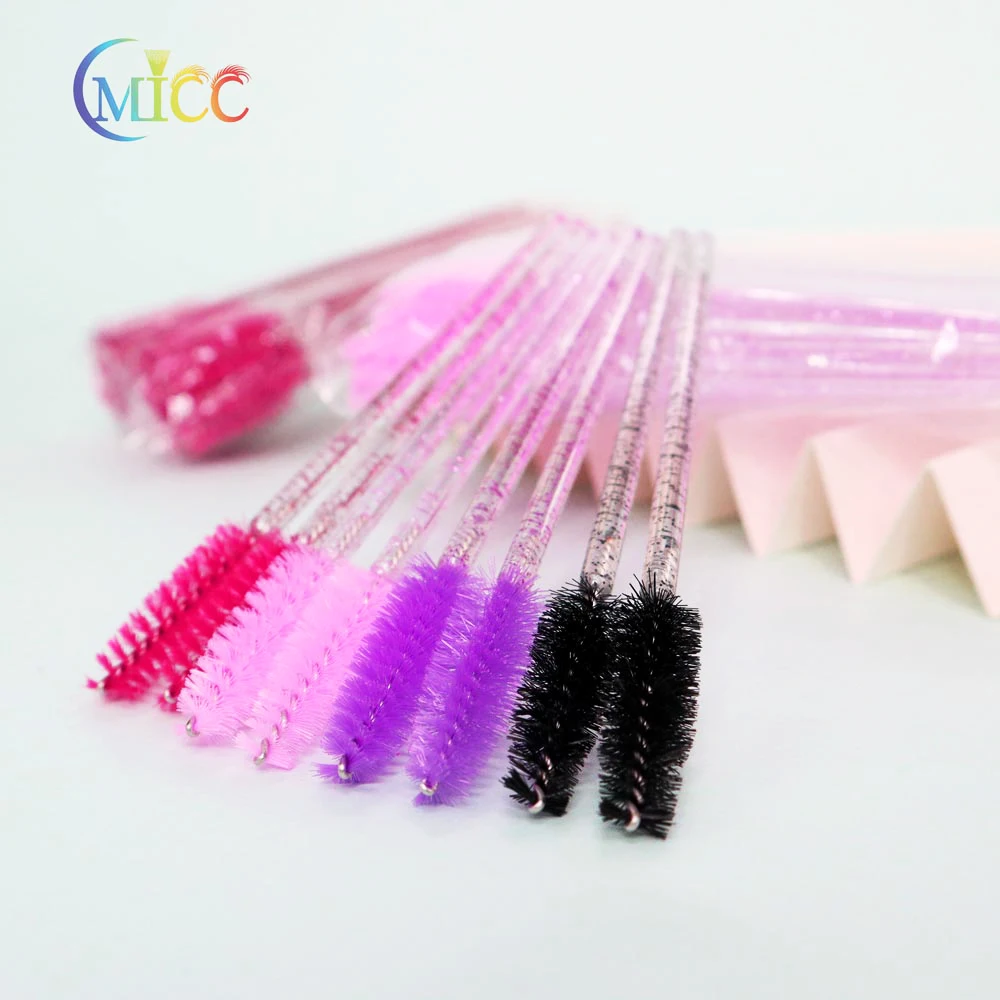 Brosse à cils en cristal jetable de bonne qualité, 50 pièces/paquet, maquillage, poignée en diamant, baguettes à Mascara, outil d'extension de cils