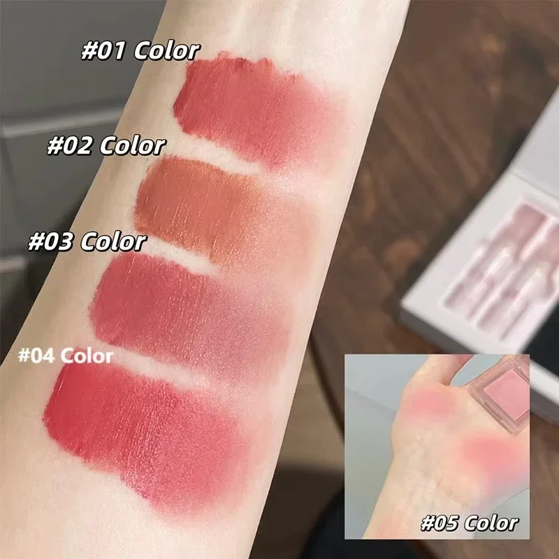 Schmetterlings-Lipgloss-Make-up-Set, komplettes Geschenkbox, flüssiger Lippenstift, Halskette, Rouge-Set für Geburtstag, Weihnachten, Valentinstag, matte Lippen