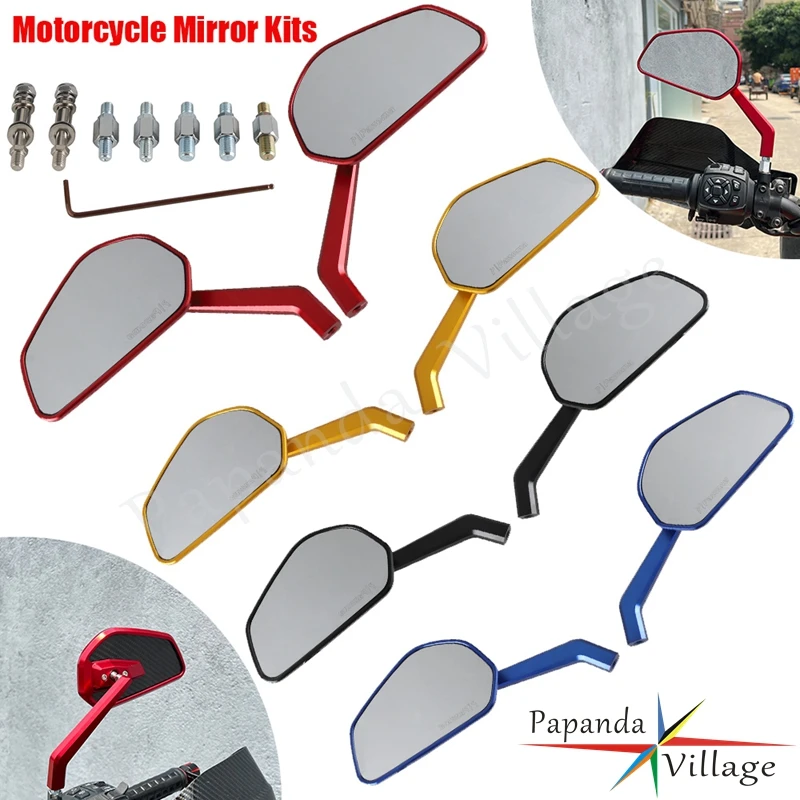 Motorcycle Side 8mm 10mm Thread Handlebar Rear View Mirrors For Yamaha WR125X WR YBR 125X Screw Kawasaki Z900 Z900RS Z800 Z1000