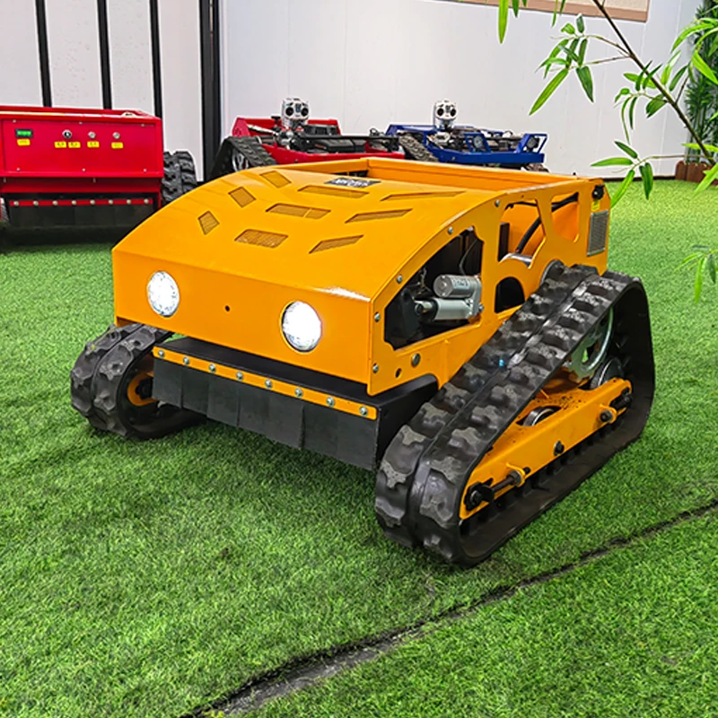 Wireless Lawn Mower Robot for Garden Trimming Easy to Operate Remote-Controlled Lawn Mowing Tracked All Terrain Lawn Mower