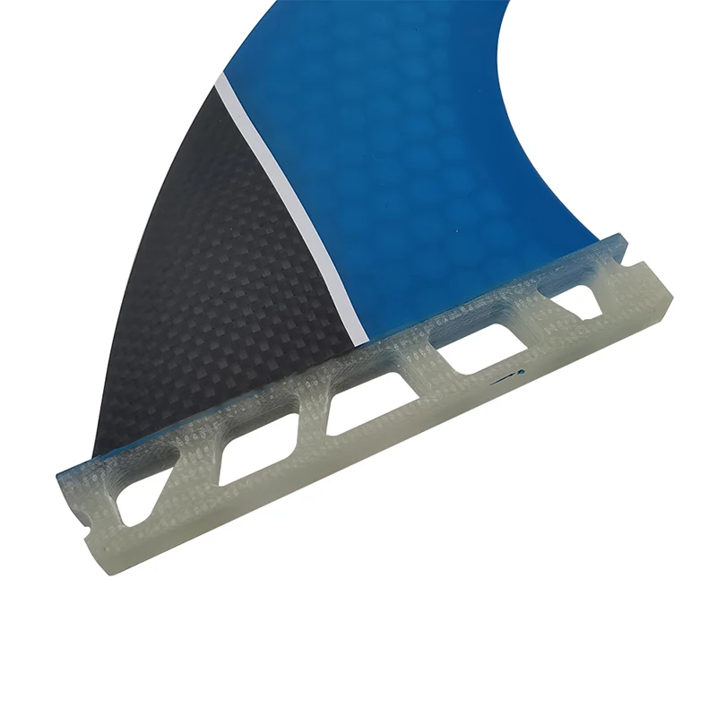 Quad Surfboard Fins PM-M Size Double Tabs/Single Tabs Fins For Surfing Blue/Gray Colors Carbon With Honeycomb Sup Board Fins