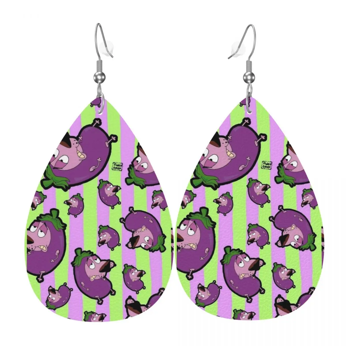 

Custom C-Courage The Cowardly Dog Dangle Drop Earrings Leather Earrings for Women Fashion For Party