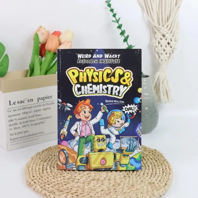 2Pcs Children's Educational Comic Book Leadership Physical Chemistry English Story Book Children's Learning Gift 8-12 Years Old. 5