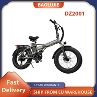 BAOLUJIE DZ2001 Folding Electric Bike, 48V 12Ah Battery 500W Motor 20*4.0inch Fat Tires, 45km/h Max Speed 30-40km Range LCD