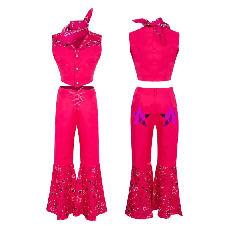 Spot live action movie cosplay costume, popular film and television role-playing costume  pink jumpsuit set