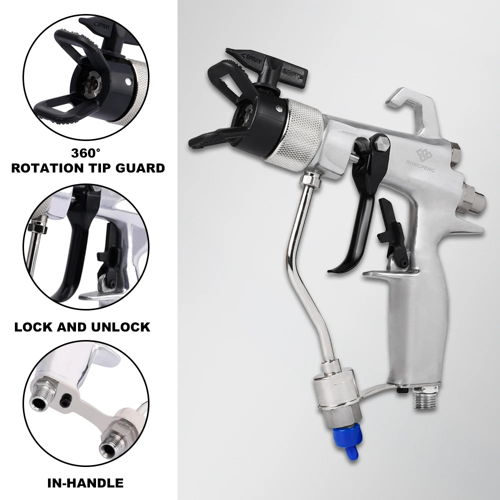 RONGPENG Airless Paint Spray Gun 4500PSI High Pressure Paint Sprayer With 517 Tip Nozzle Guard Pump Spray Machine