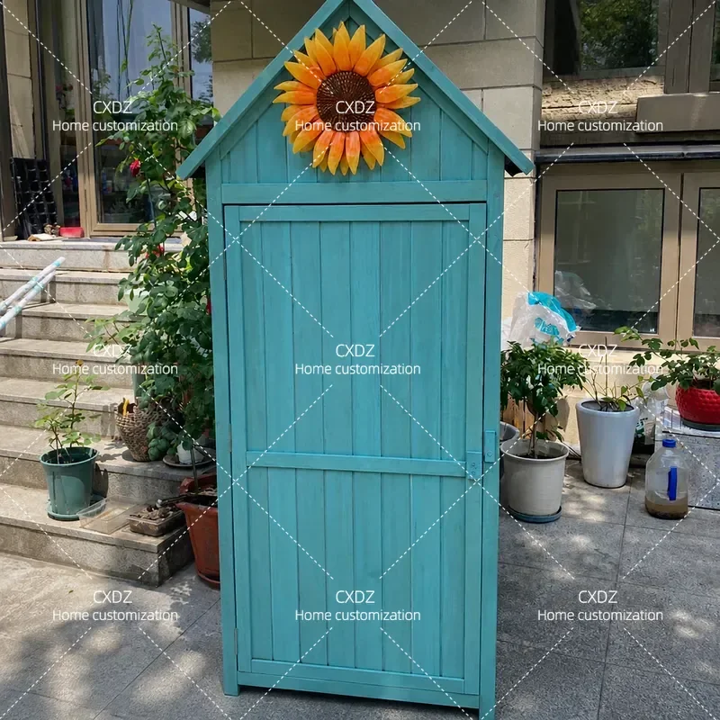 Outdoor Waterproof Storage Cabinet UV Resistant Antiseptic Locker for Courtyard Balcony Garden Tool Organization