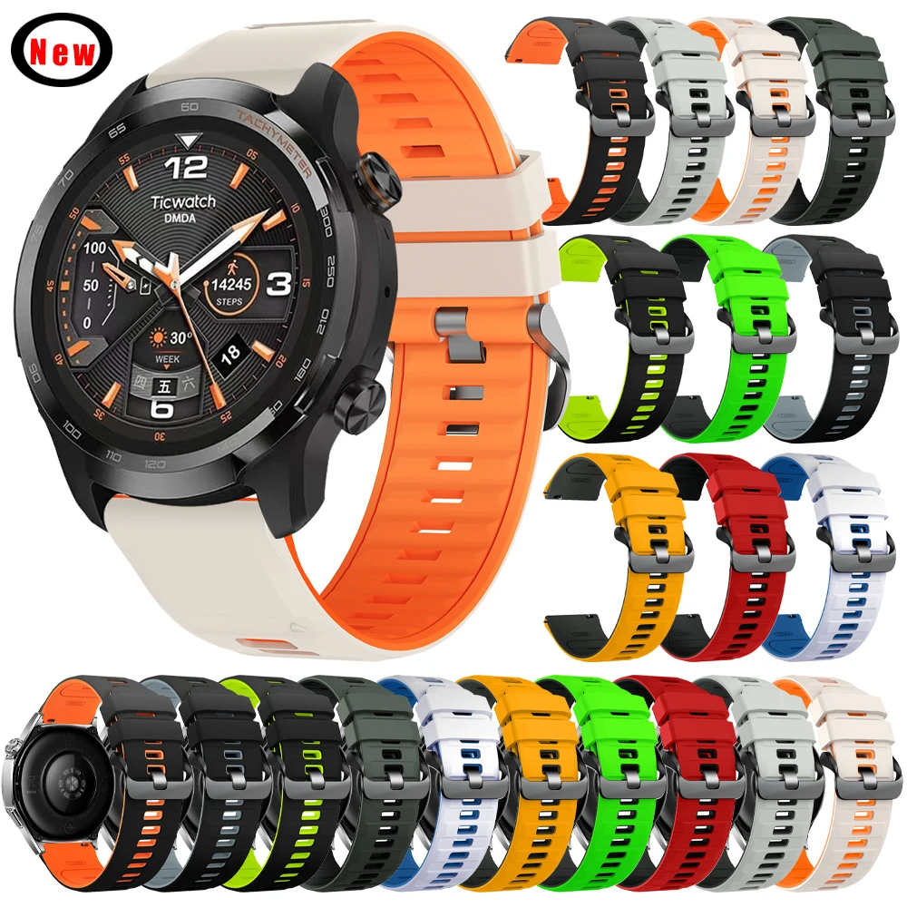 22mm Silicone Replace Strap For TicWatch GTW GTX GTH 2 S2 E2 Pro 3 GPS/2020 Soft Bracelet For Polar Vantage M M3 M2 Sports Bands