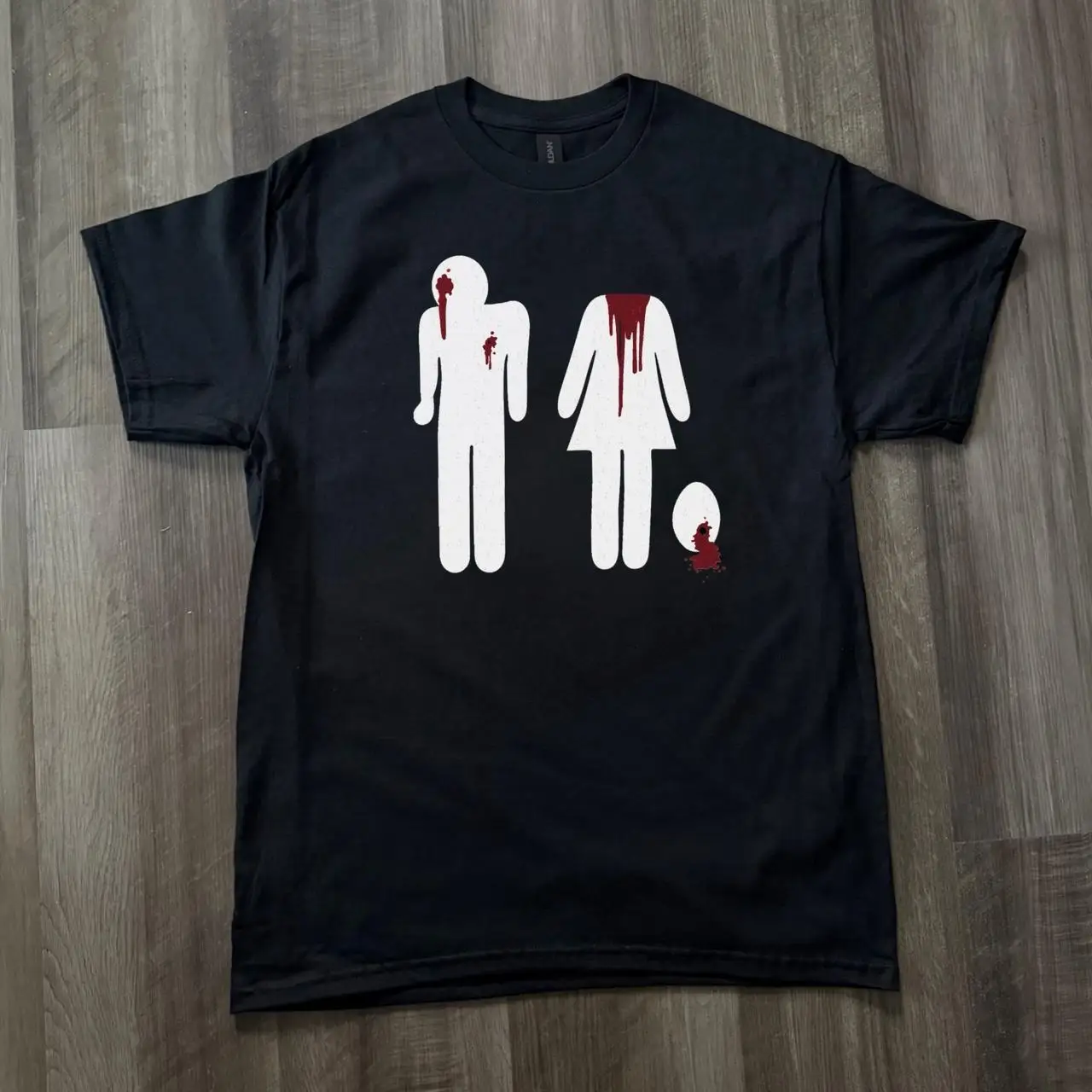 Black Humorous Pattern Avant-garde Horror T-shirt Unisex Black Aesthetic T-shirt, Unisex Halloween Shirt Fashionable Street Wear