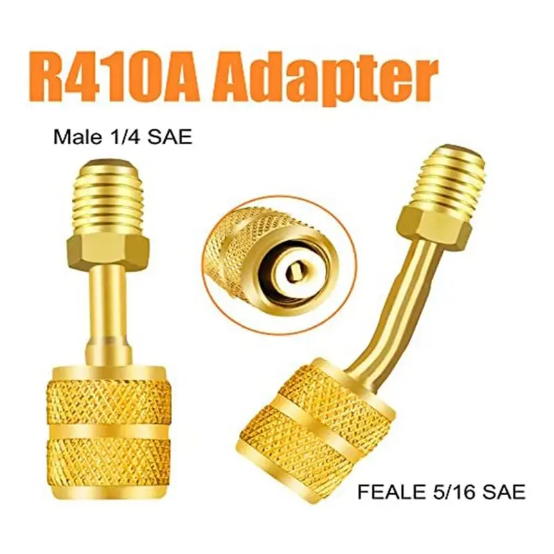 [B25B!】 R410A Adapter For Mini Split System Air Conditioner HVAC 5/16Inch Female To 1/4Inch Male Flare,Valve Core Remover
