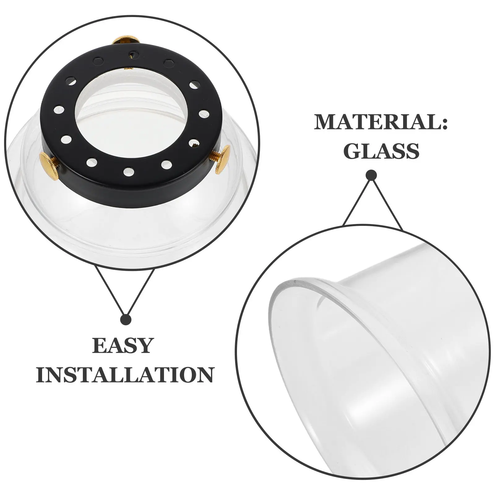 Vintage Clear Glass Bell-Shaped Lampshade Replacement for Pendant Table Wall Ceiling Lights Industrial Retro Lighting Fixture