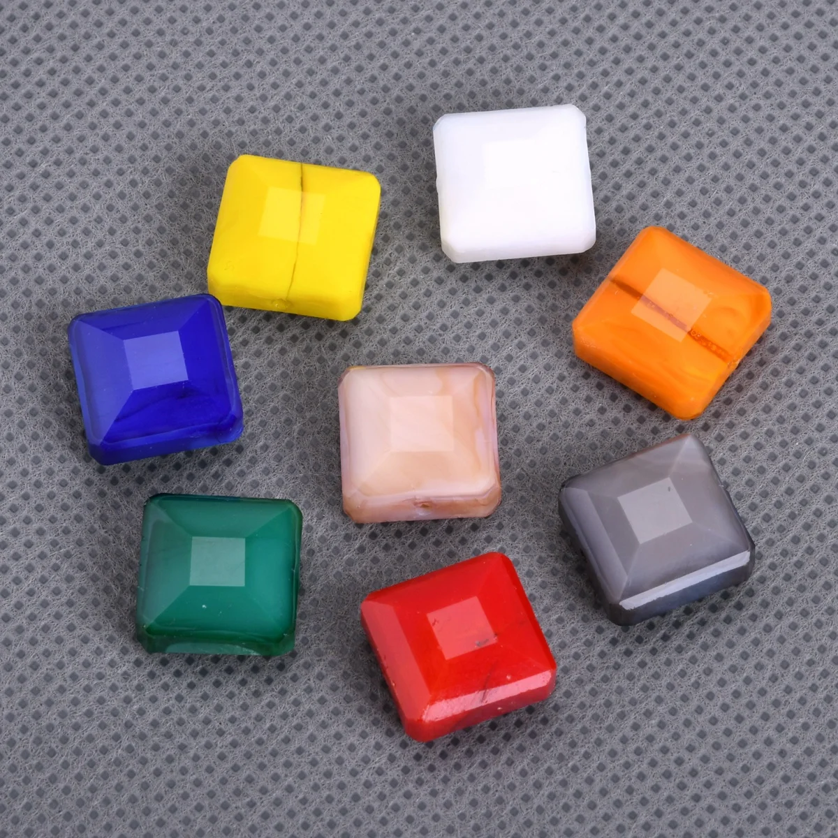 

10pcs 14mm Square Opaque Faceted Glass Loose Beads For Jewelry Making DIY Crafts Findings